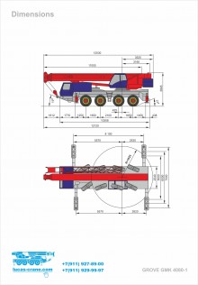 Truck crane dimensions GROVE GMK 4080