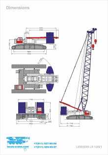 Crane dimensions LIEBHERR LR 1350/1