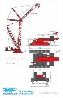 Габариты крана LIEBHERR LR 1750