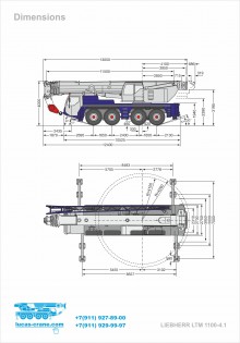 Truck crane dimensions LIEBHERR LTM 1100-4.1