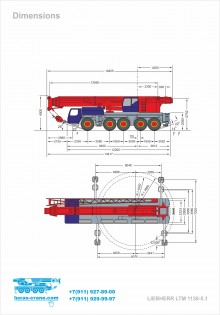 Truck crane dimensions LIEBHERR LTM 1130-5.1