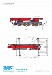Truck crane dimensions LIEBHERR LTM 1160-5.2