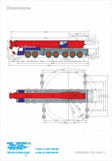 Truck crane dimensions LIEBHERR LTM-1400-7.1