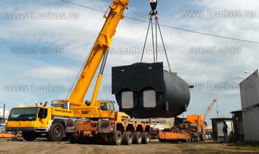 LIEBHERR LTM 1200 Overloading a boiler with a weight of 80 t